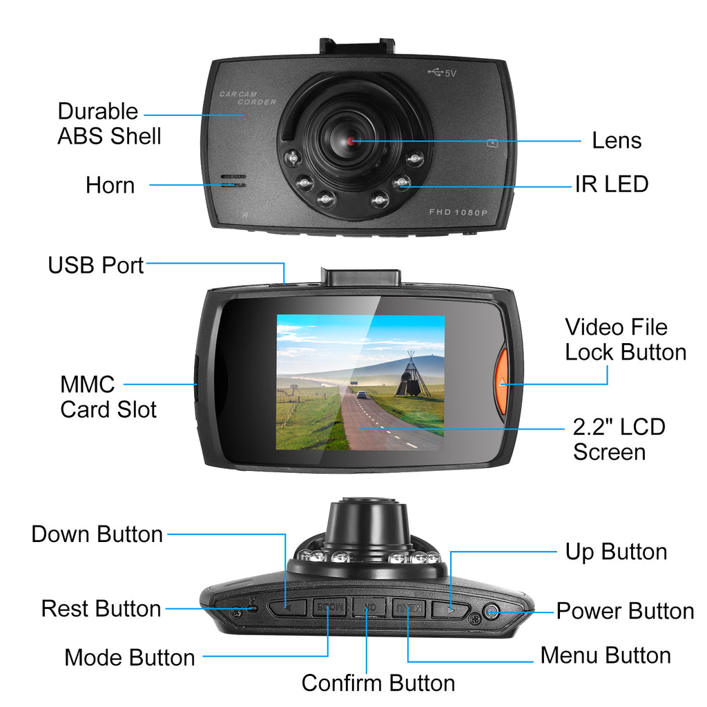 1080P Car DVR Camera Dash Cam Camcorder 90 Degree Angle Loop Recording Night Vison by Nino Auto Repair