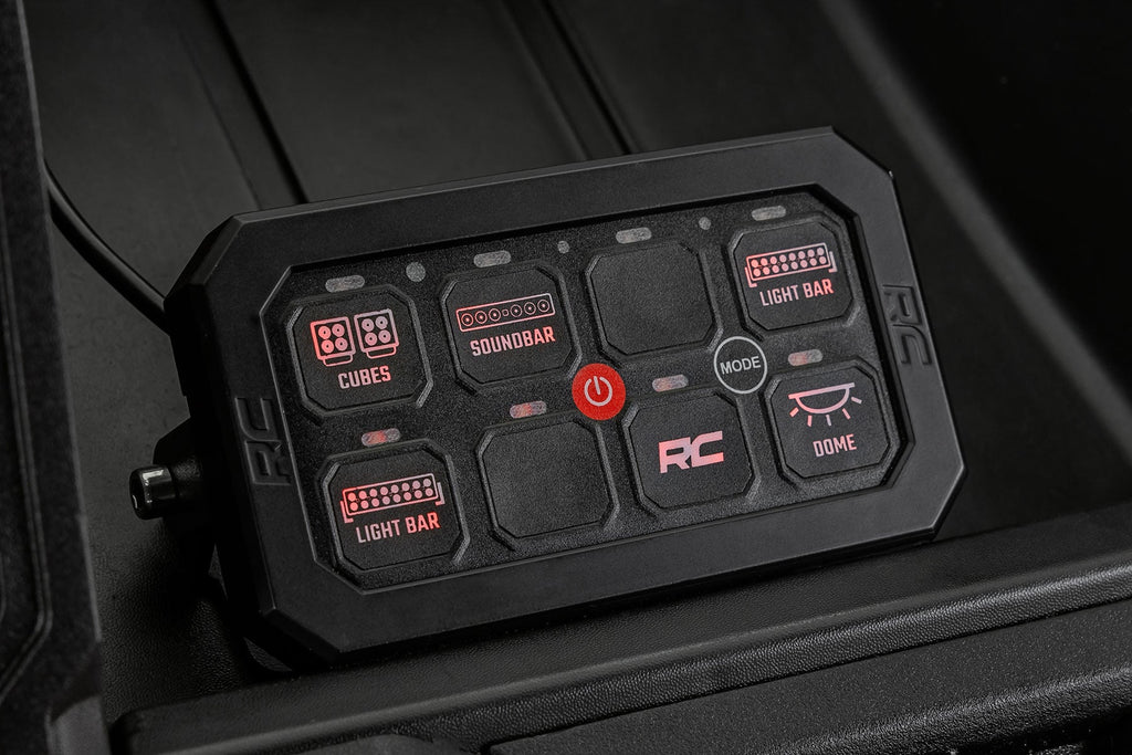 8 Gang Switch Panel | Bluetooth | RGB Backlit Buttons | Multifunction Modes by Rough Country