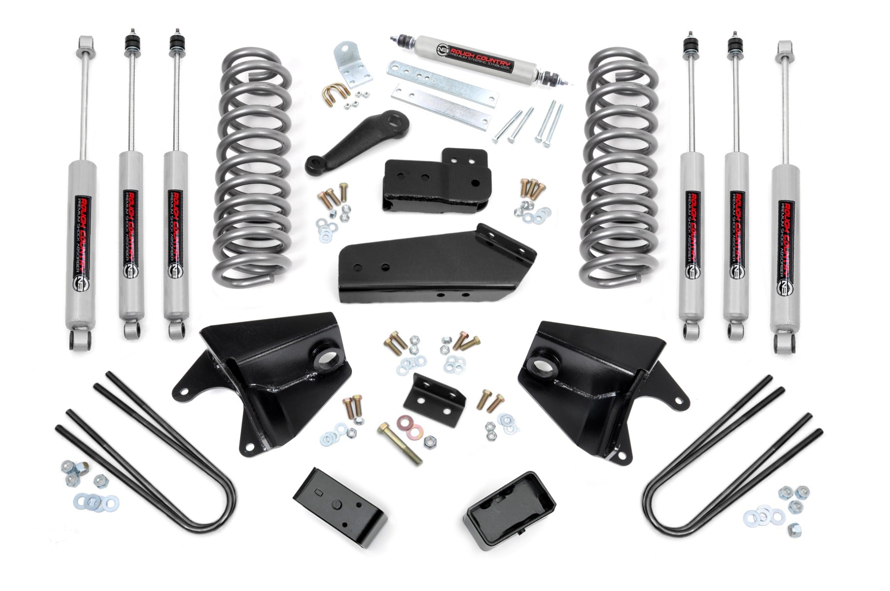 4 Inch Lift Kit | Quad Front Shocks | Rear Blocks | Ford F-150 4WD (80-96) by Rough Country