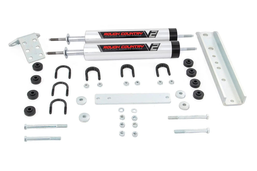 V2 Steering Stabilizer | Dual | Ford Bronco/F-150/F-250 (1980-1998) by Rough Country