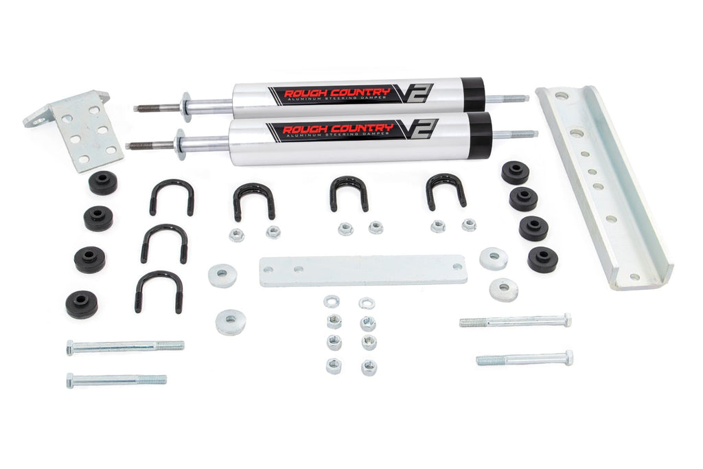 V2 Steering Stabilizer | Dual | Ford Bronco/F-150/F-250 (1980-1998) by Rough Country