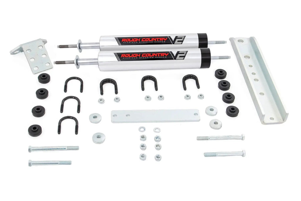 V2 Steering Stabilizer | Dual | Ford Bronco/F-150/F-250 (1980-1998) by Rough Country