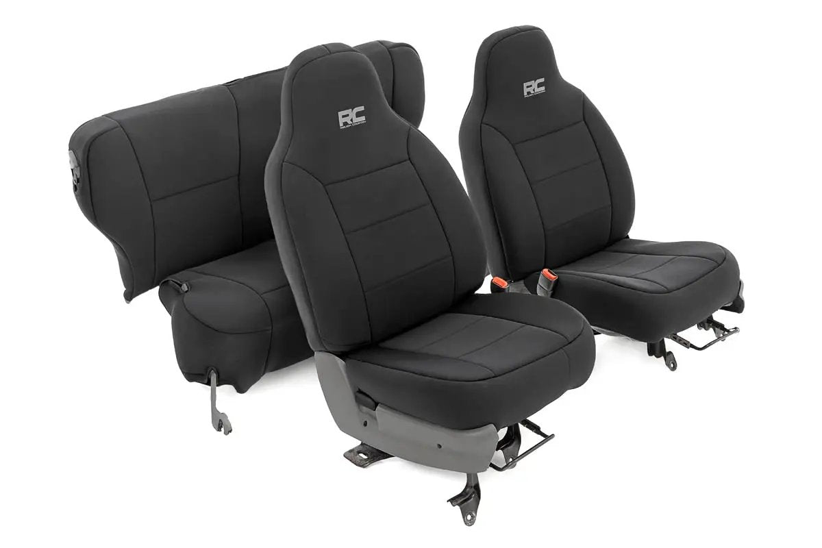 Seat Covers | Non Detach Headrest FR and Rear | Jeep Cherokee XJ (84-96) by Rough Country