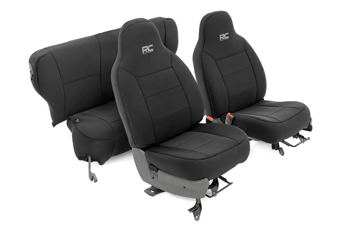 Seat Covers | Non Detach Headrest FR and Rear | Jeep Cherokee XJ (84-96) by Rough Country