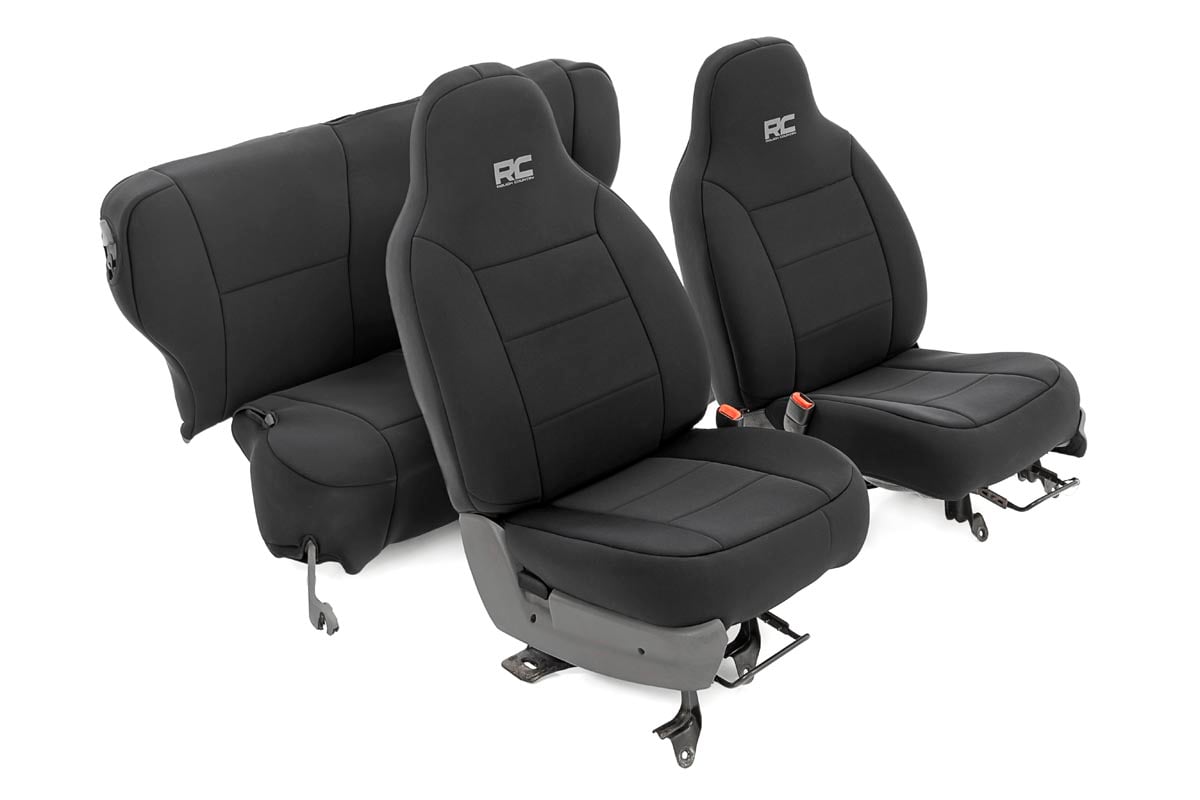 Seat Covers | Non Detach Headrest FR and Rear | Jeep Cherokee XJ (84-96) by Rough Country