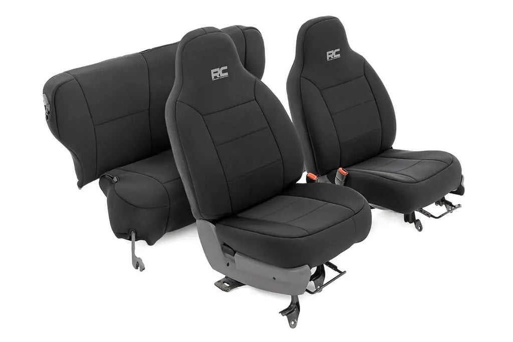 Seat Covers | Non Detach Headrest FR and Rear | Jeep Cherokee XJ (84-96) by Rough Country