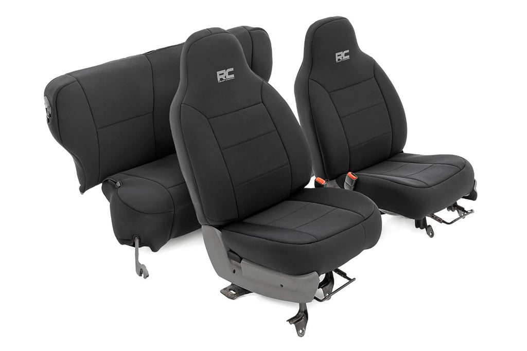Seat Covers | Non Detach Headrest FR and Rear | Jeep Cherokee XJ (84-96) by Rough Country