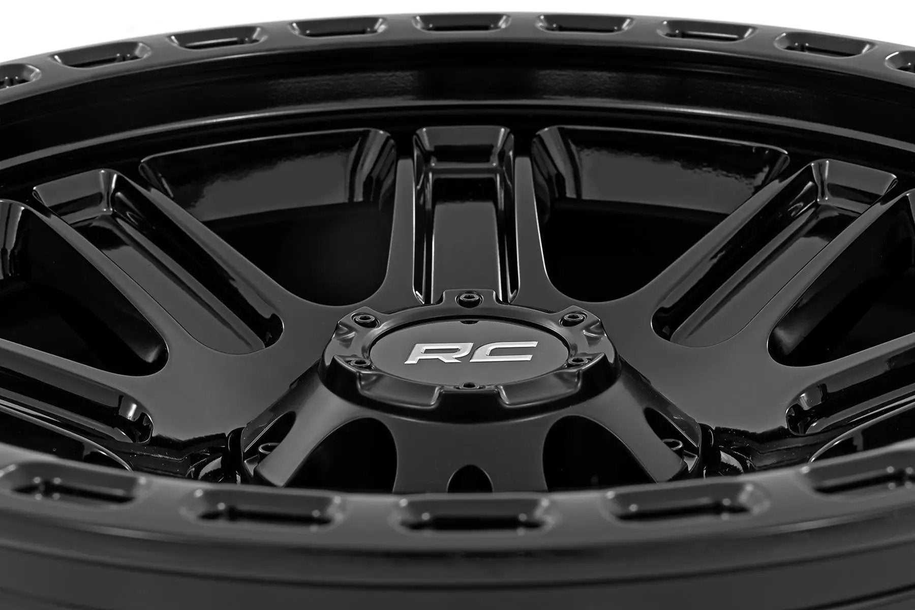 Rough Country 84 Series Wheel | One-Piece | Gloss Black | 15x8 | 5x4.5 | -19mm by Rough Country
