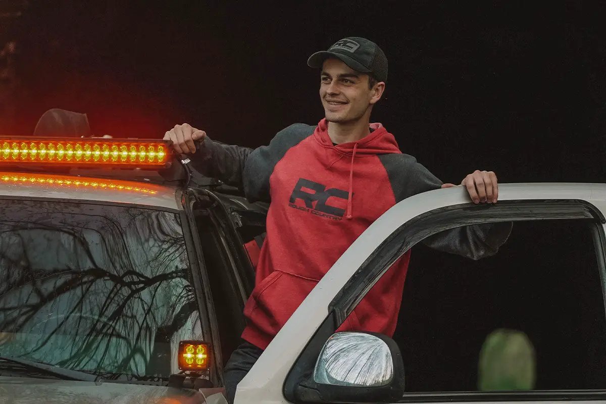 Rough Country Hoodie | Heater | Red/Gray | XL by Rough Country