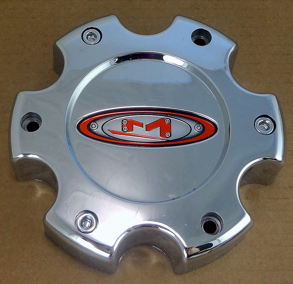 MO955/956 CAP CHR 6X5.5 - RED OVAL LOGO by Moto Metal