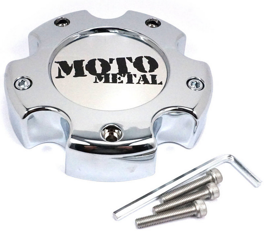 MOTO CAP CHROME 5X5.5 - NEW LOGO by Moto Metal