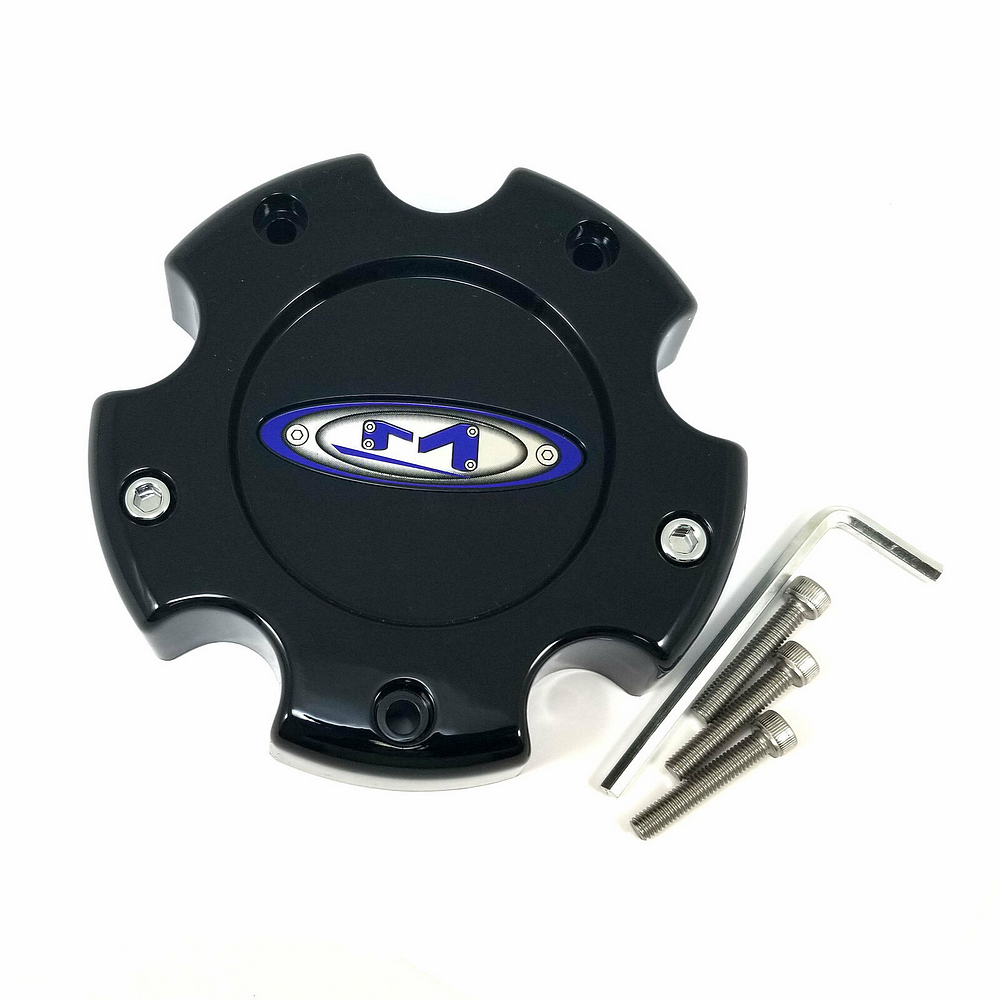 MO951 CAP BLK 5X5.5 +18 - BLUE OVAL LOGO by Moto Metal