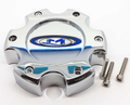 MO951 CAP CHR 6X5.5 +18 - BLUE OVAL LOGO by Moto Metal