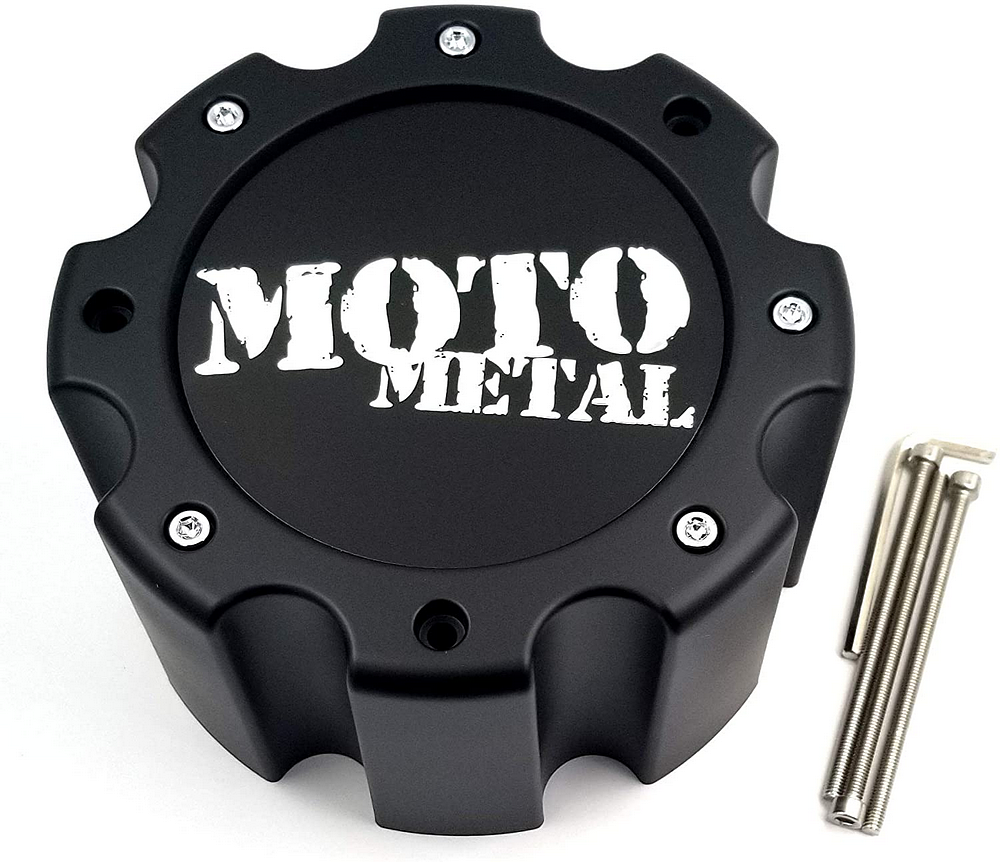 MOTO CAP MATTE BLACK 8 LUG - NEW LOGO by Moto Metal