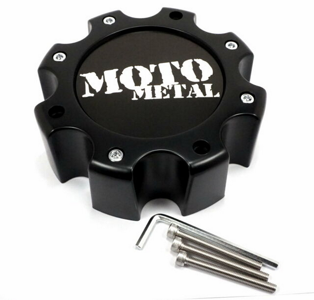MO959/961 CAP SATIN BLK 8 LUG - NEW LOGO by Moto Metal