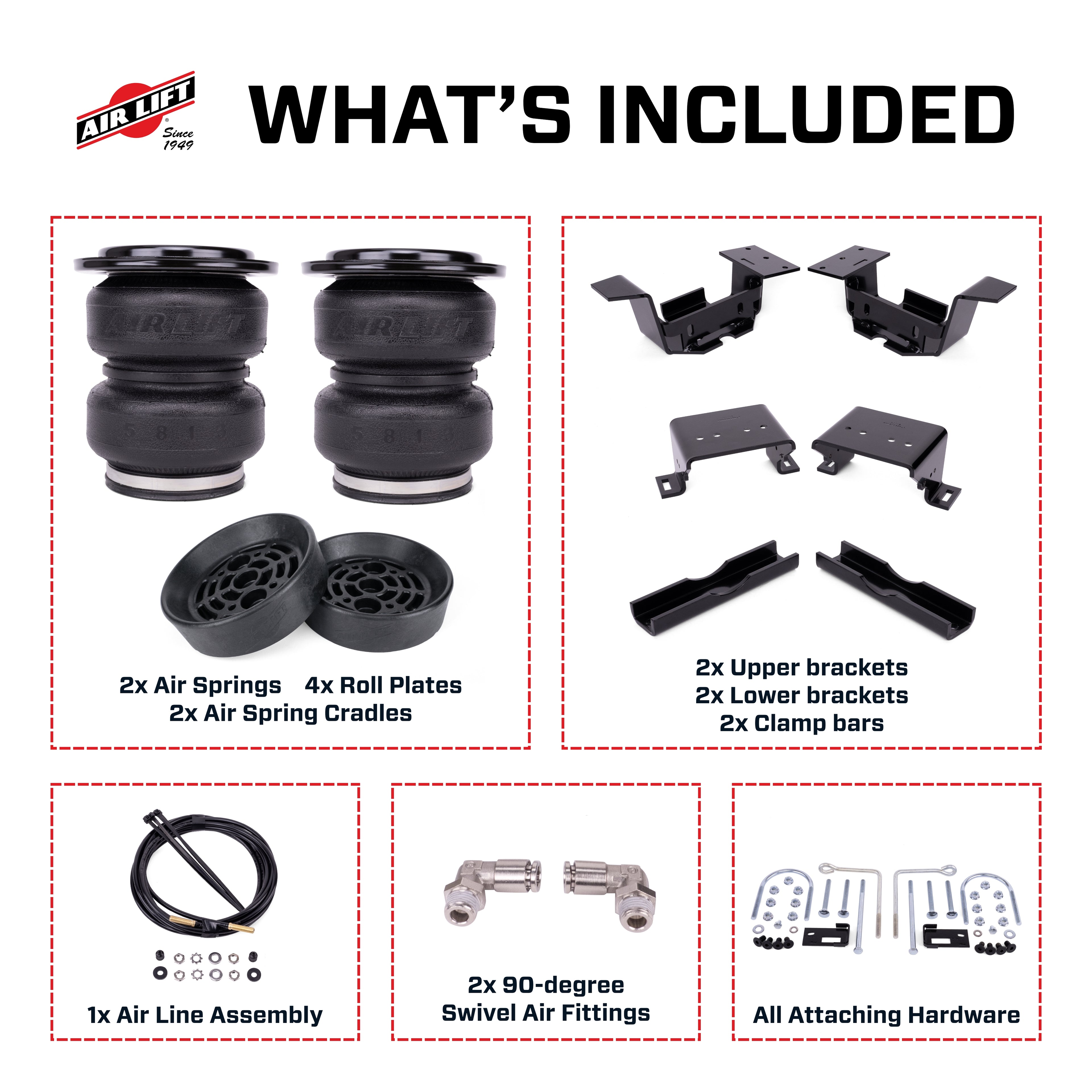 LoadLifter 5000 Ultimate air spring kit with Air Spring Cradles by Air Lift