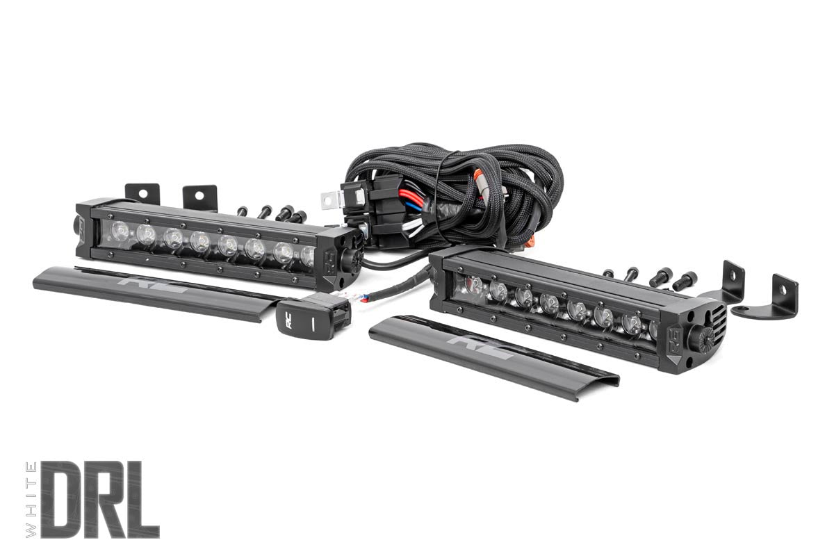 8 Inch Black Series LED Light Bar | Single Row | Cool White DRL | Pair by Rough Country