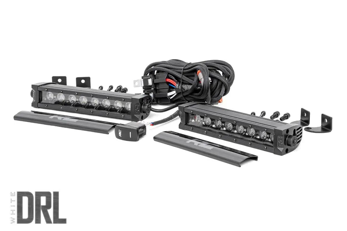 8 Inch Black Series LED Light Bar | Single Row | Cool White DRL | Pair by Rough Country