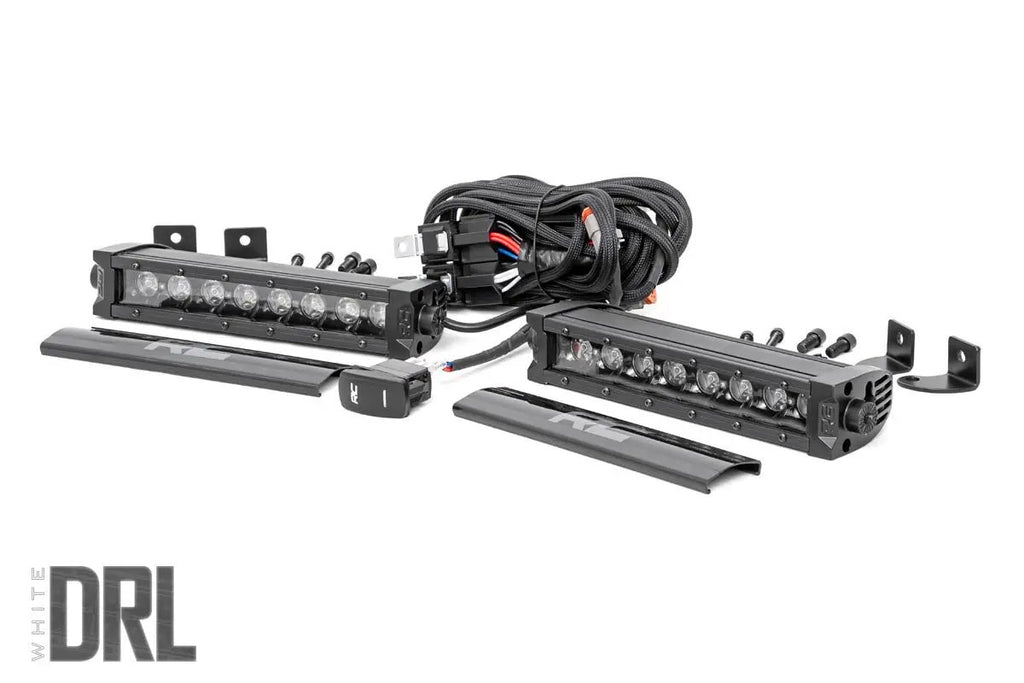 8 Inch Black Series LED Light Bar | Single Row | Cool White DRL | Pair by Rough Country