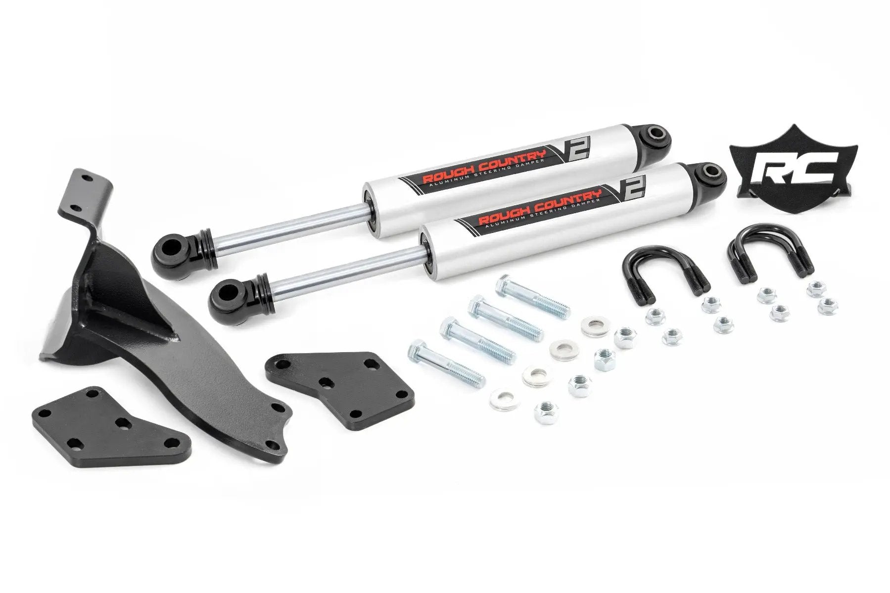 V2 Steering Stabilizer | Dual | 2.5-8 Inch Lift | Ram 2500 (14-26)/3500 (13-26) by Rough Country