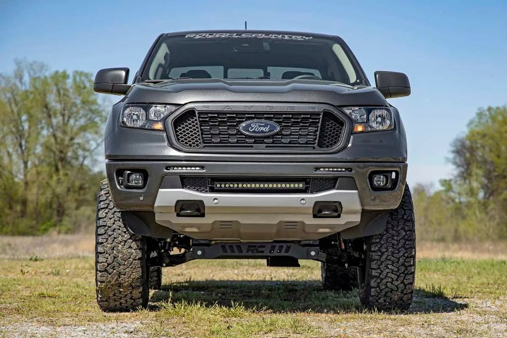 LED Light Kit | Bumper Mount | 6" Black Slimline Pair | Ford Ranger (19-23) by Rough Country
