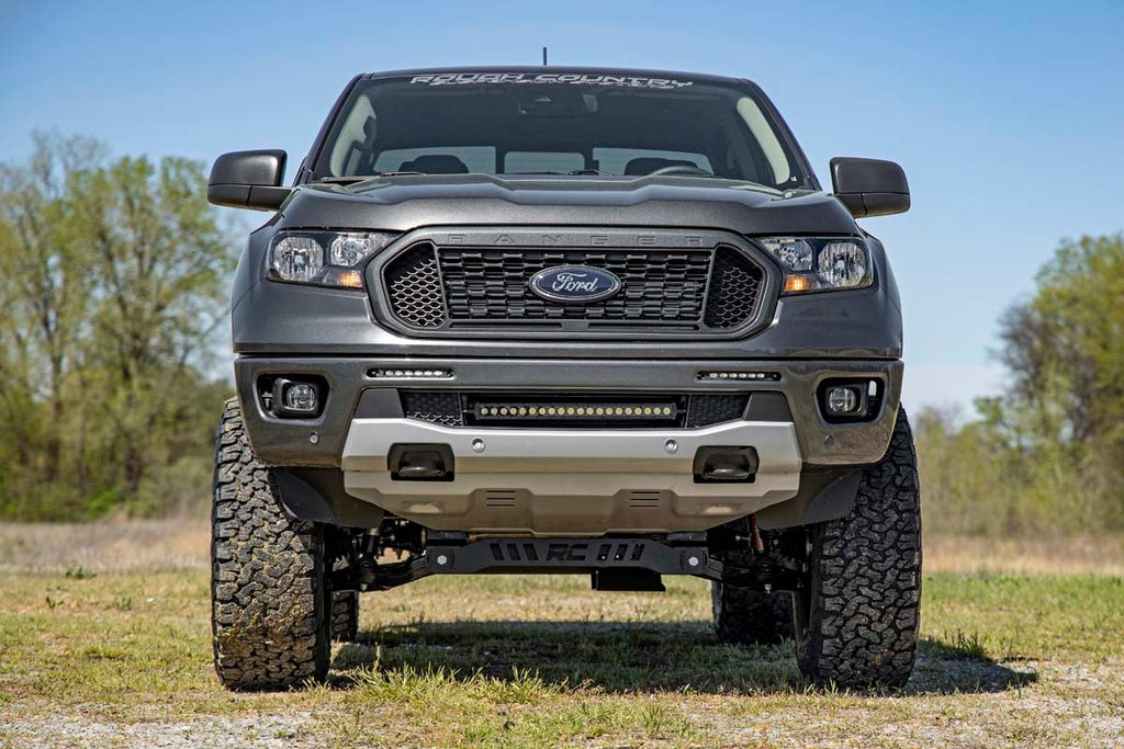 LED Light Kit | Bumper Mount | 6" Black Slimline Pair | Ford Ranger (19-23) by Rough Country