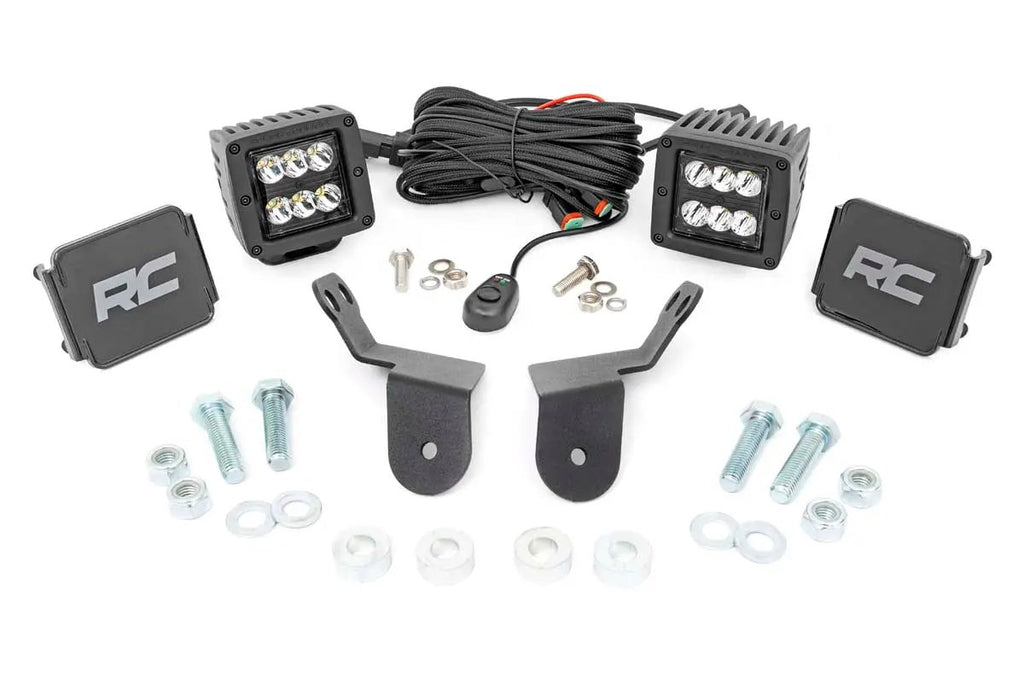 LED Light Kit | Cage Mount | 2" Black Pair | Honda Pioneer 1000 by Rough Country
