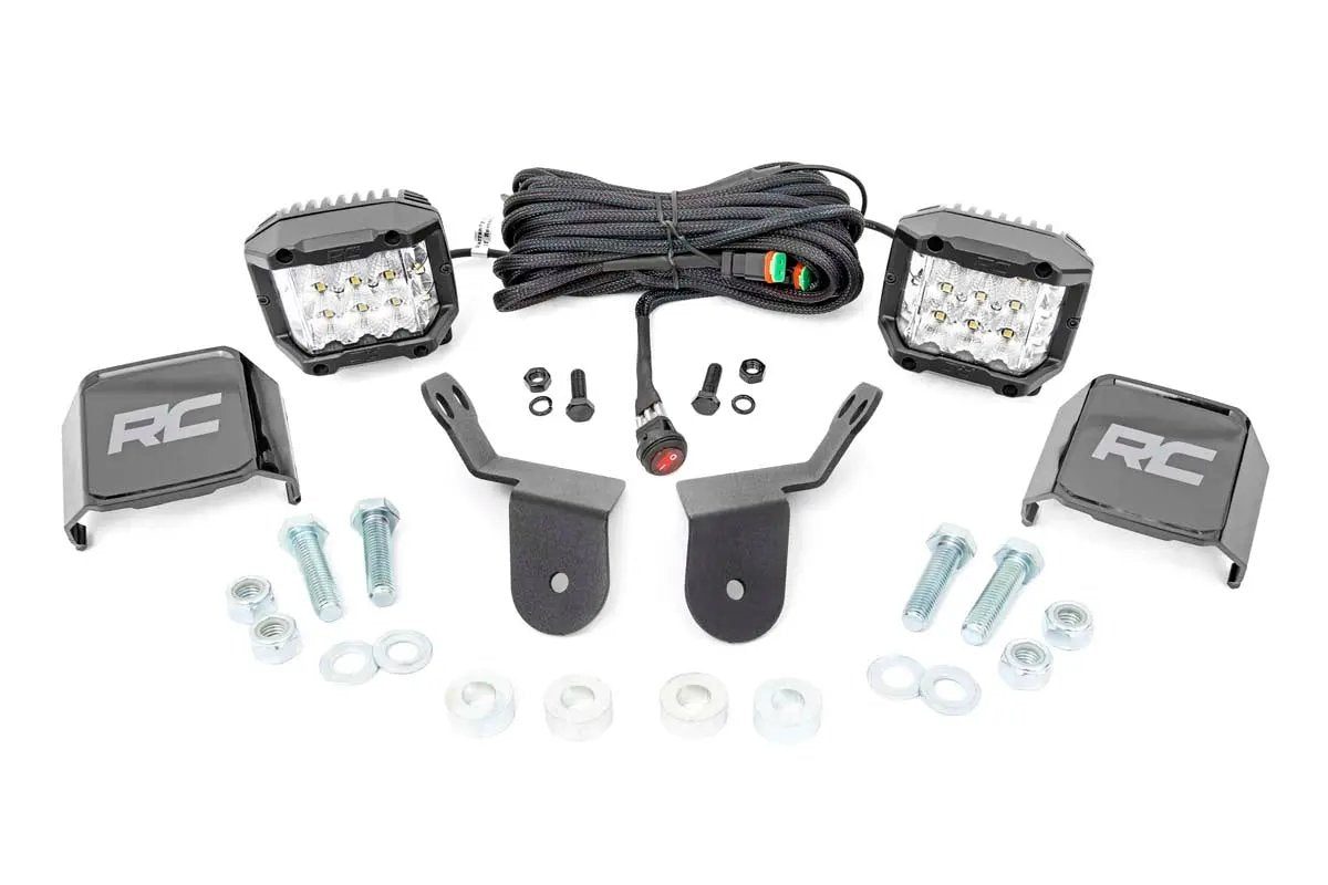 LED Light Kit | Cage Mount | 2" Chrome Pair | Wide Angle | Honda Pioneer 1000 by Rough Country