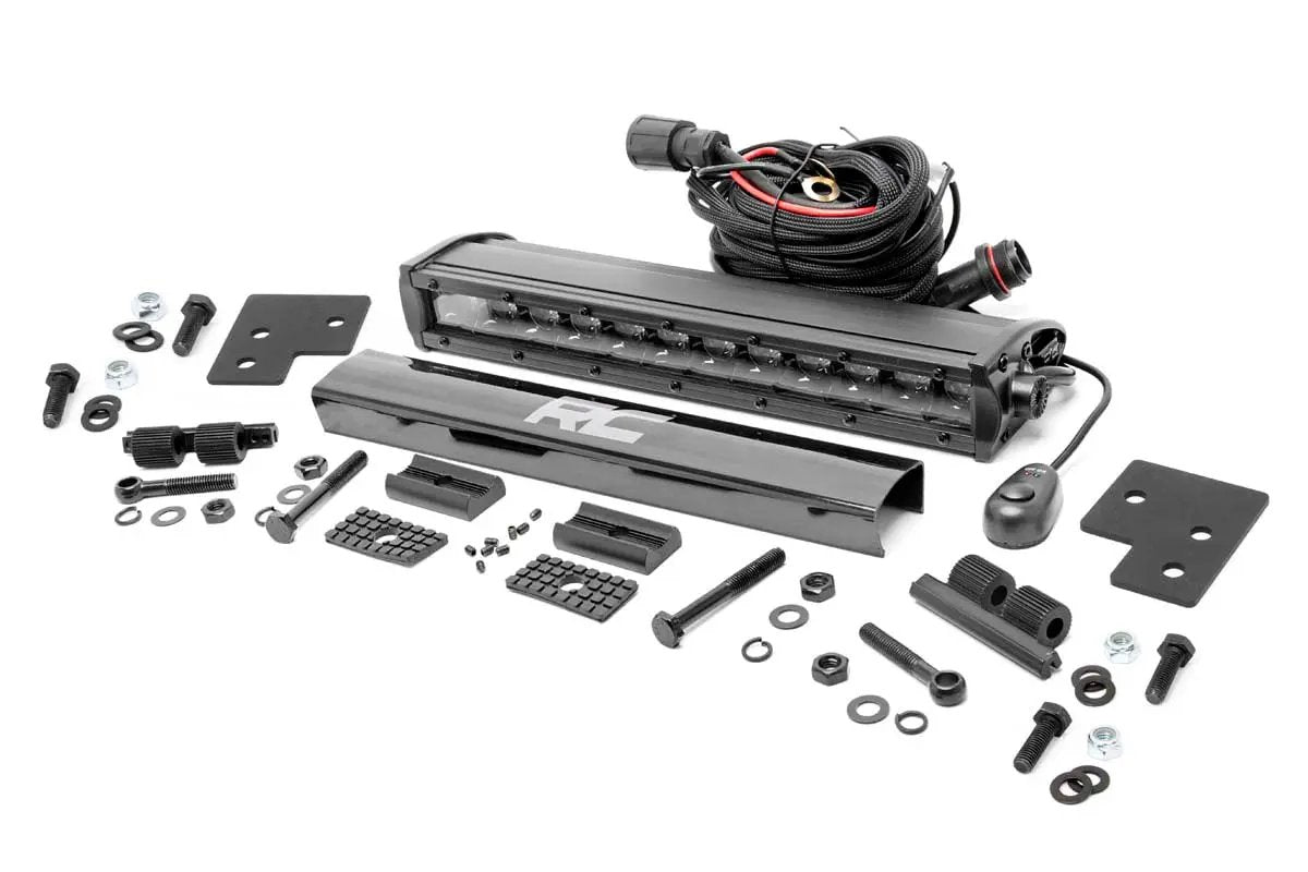 LED Light Kit | Bumper Mount | 12" Black Single Row | Polaris Ranger XP 1000 by Rough Country