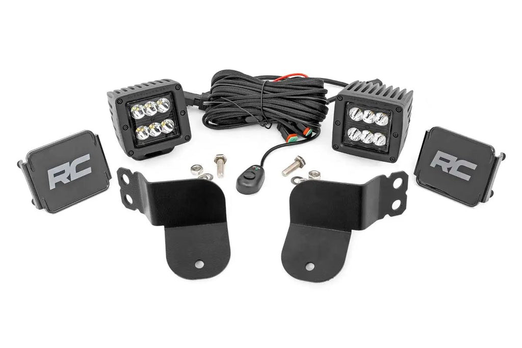 LED Light Kit | Cage Mount | 2" Black Pair | Spot | Polaris General XP 4 1000 by Rough Country