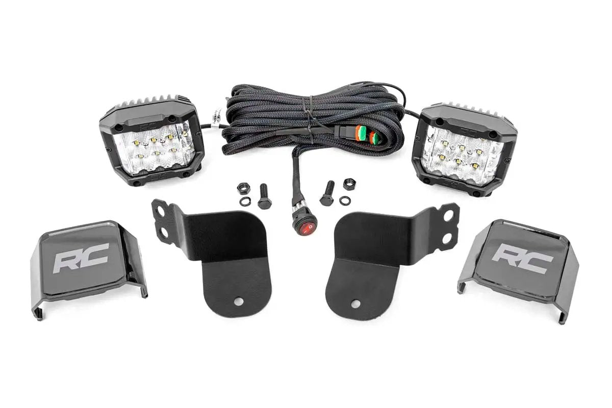 LED Light Kit | Cage Mount | 3" OSRAM | Wide Angle | Polaris General XP 4 1000 by Rough Country