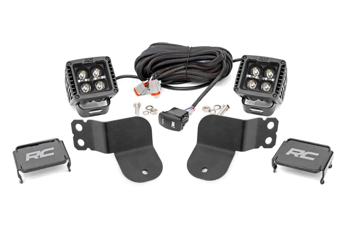 LED Light Kit | Cage Mount | 2" Black Pair | Amber DRL | Polaris General XP 4 1000 by Rough Country