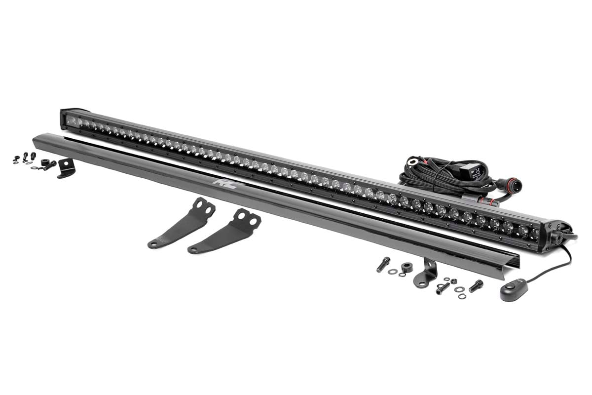 LED Light Kit | Lower Windshield | 50" Black Single Row | Polaris General XP 4 1000 by Rough Country