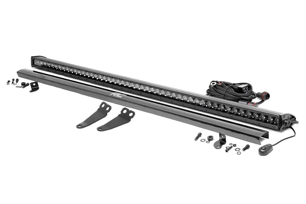 LED Light Kit | Lower Windshield | 50" Black Single Row | Polaris General XP 4 1000 by Rough Country