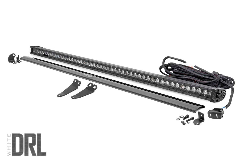 LED Light Kit | Lower Windshield | 50" Black Single Row | White DRL | Polaris General XP 4 1000 by Rough Country