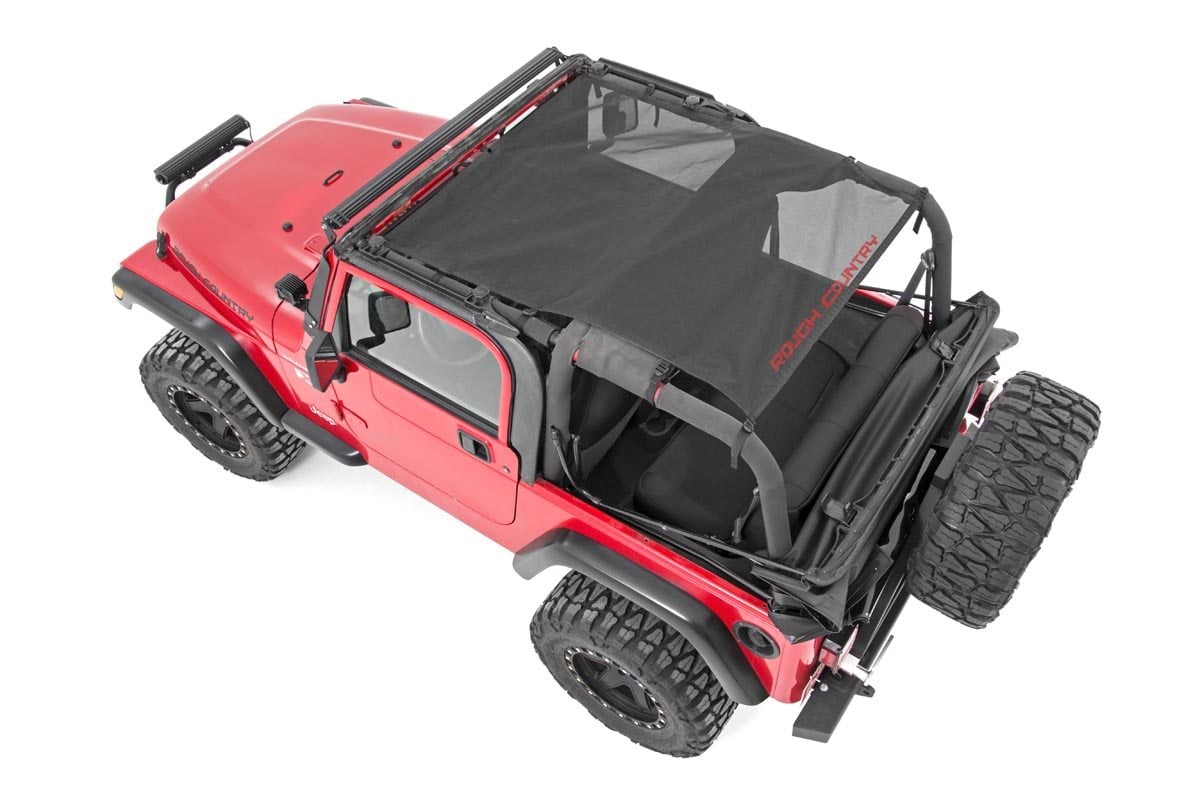 Mesh Bikini Top Plus | Black | Jeep Wrangler TJ (97-06)/Wrangler YJ (92-95) by Rough Country