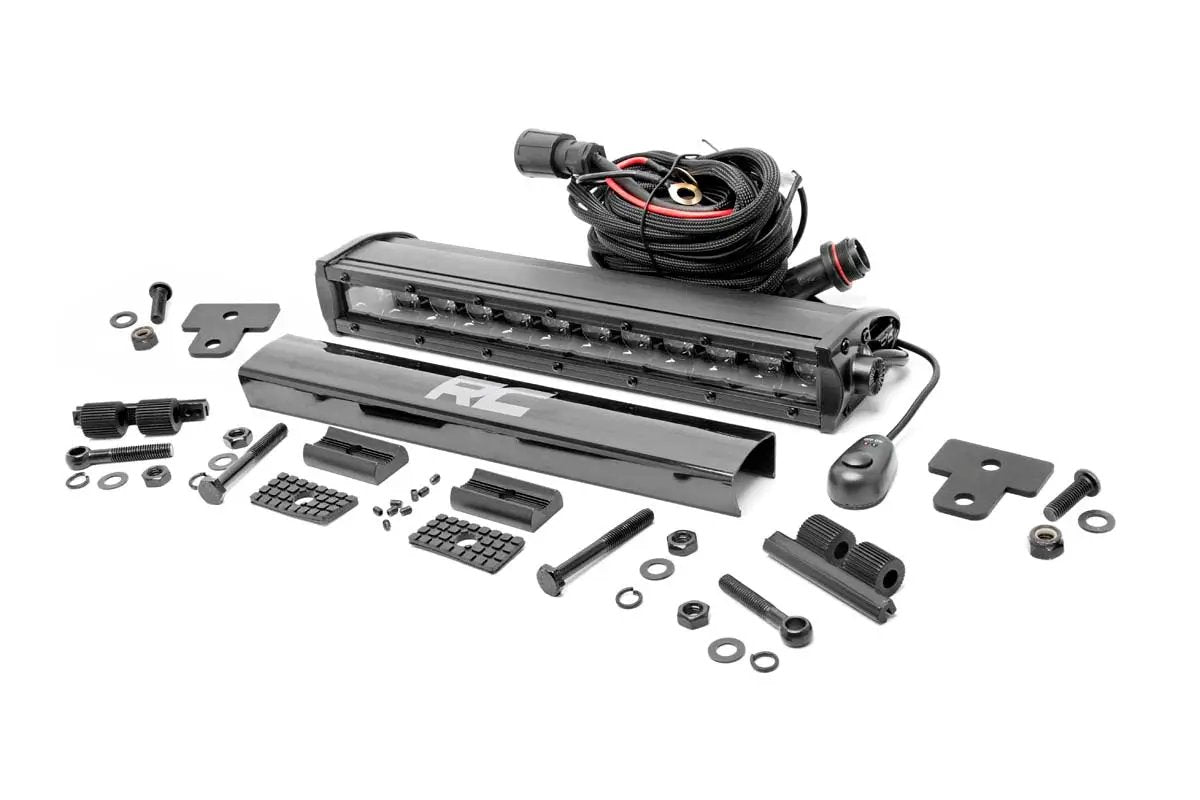 LED Light | Bumper Mount | 12" Black Single Row | Can-Am Defender HD 8/HD 9/HD 10 by Rough Country