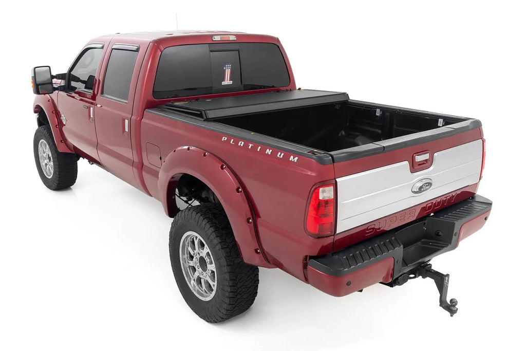 Hard Tri-Fold Flip Up Bed Cover | 6'10" Bed | Ford F-250/F-350 Super Duty (99-16) by Rough Country