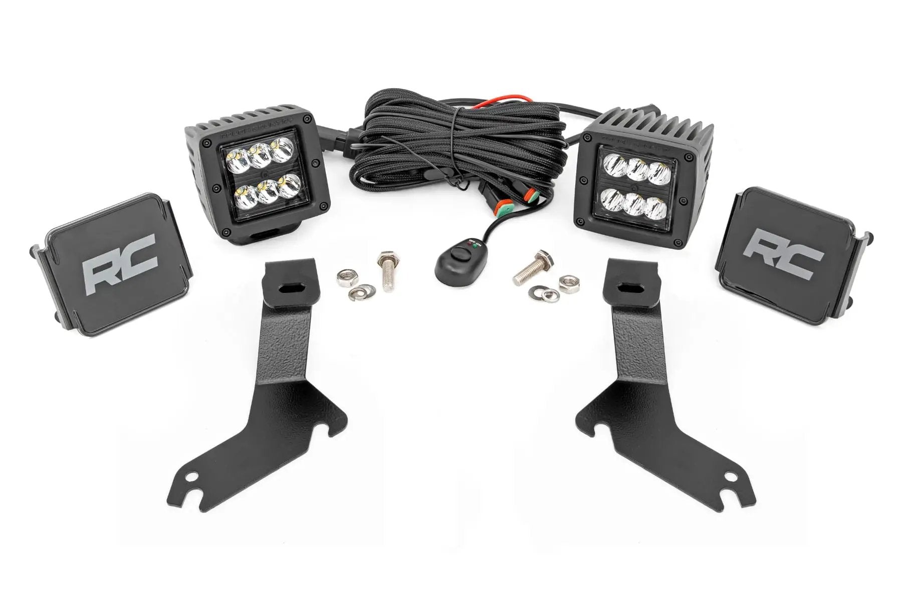LED Light Kit | Ditch Mount | 2" Black Pair | Spot | Chevy Silverado 1500 (99-06)/Tahoe (00-06) 