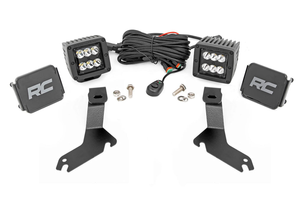 LED Light Kit | Ditch Mount | 2" Black Pair | Spot | Chevy Silverado 1500 (99-06)/Tahoe (00-06) by Rough Country