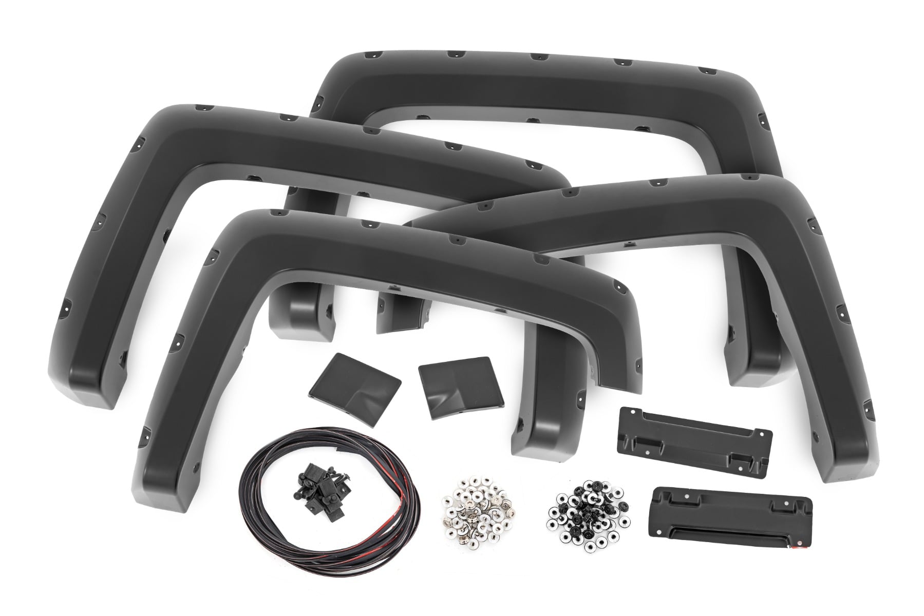 Pocket Fender Flares | 6'7" & 8' Bed | GBA Black | Chevy Silverado 1500 (14-18)/ 2500HD (15-19) by Rough Country