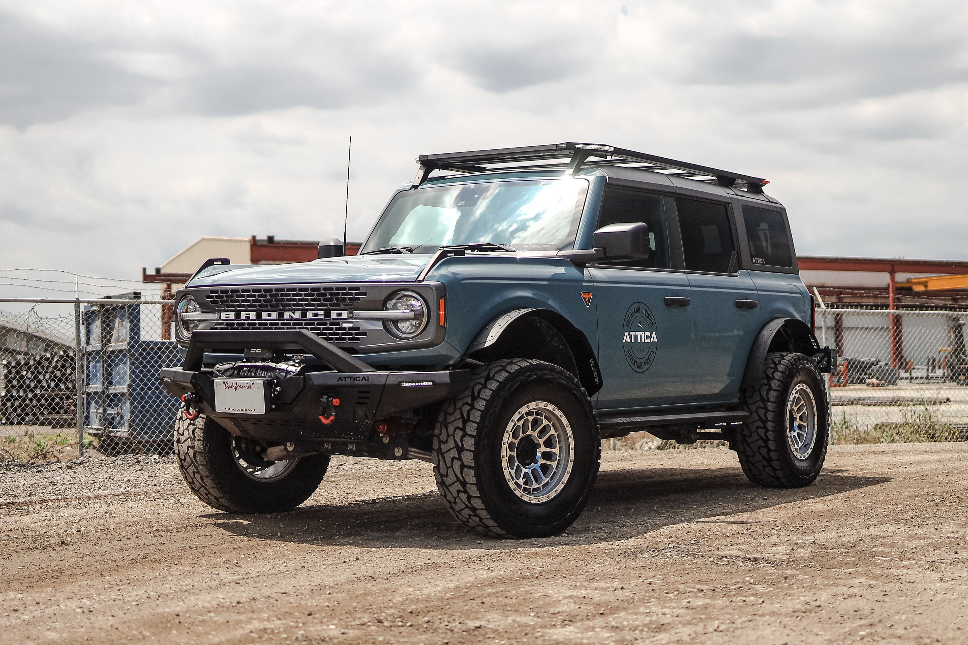 2021-2024 Ford Bronco Full-Size Roof Rack with 4 Corner LED Lights by Attica 4x4