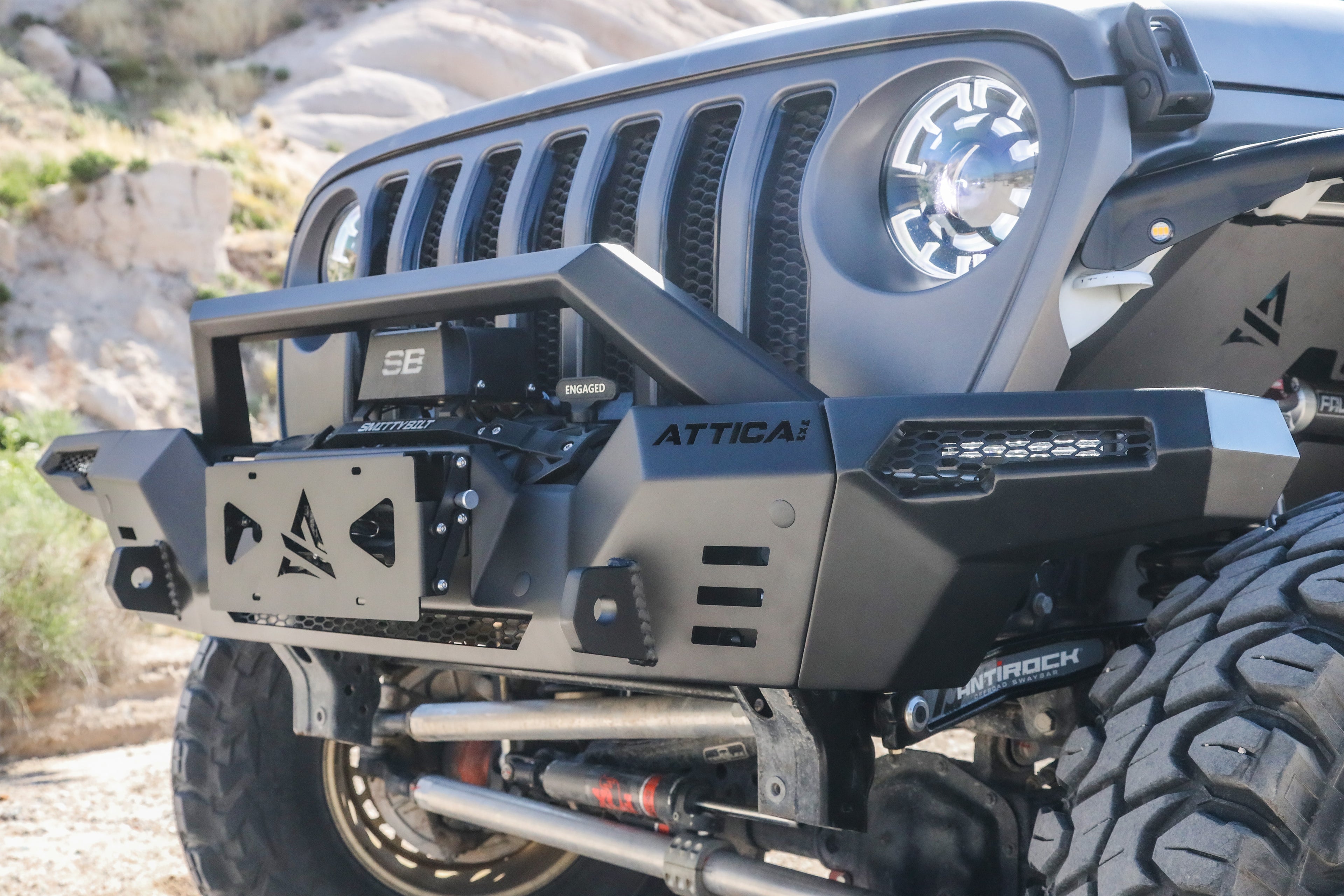 Universal Terra Series Flip-Up Roller Fairlead License Plate Bracket by Attica 4x4