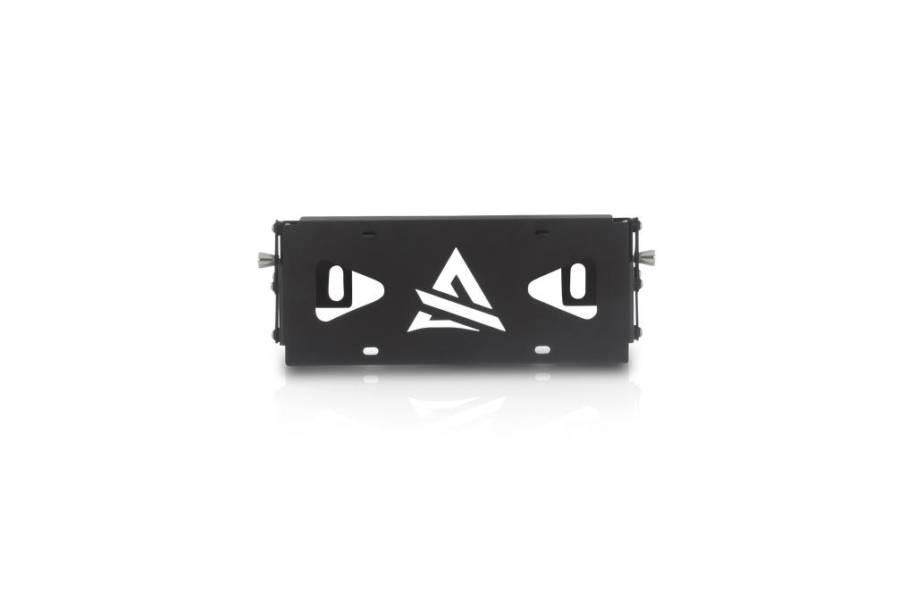 Universal Terra Series Flip-Up Roller Fairlead License Plate Bracket by Attica 4x4