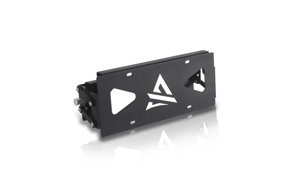 Universal Terra Series Flip-Up Roller Fairlead License Plate Bracket by Attica 4x4