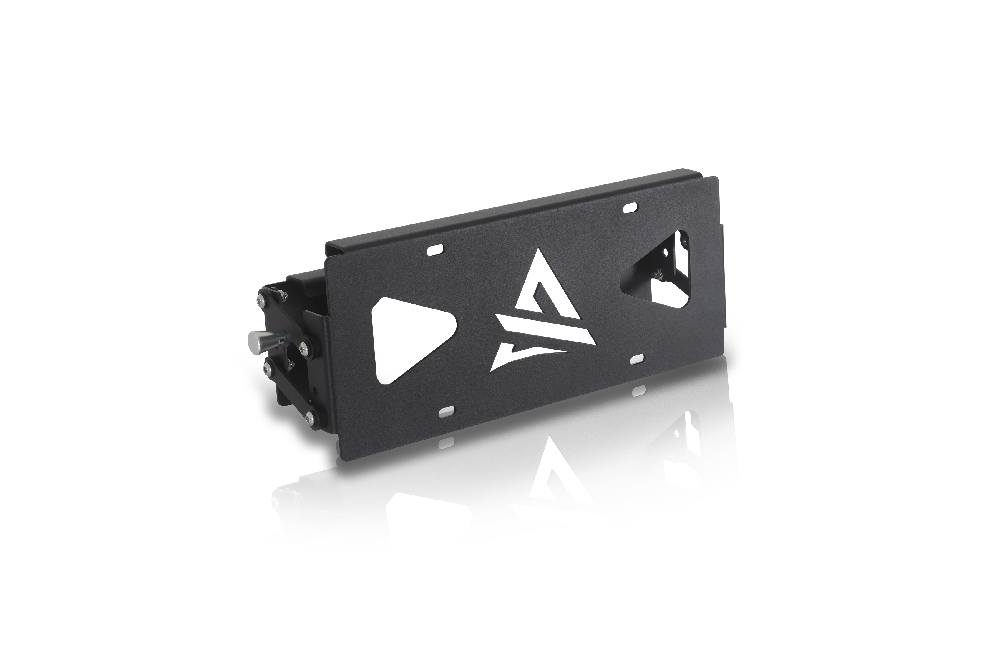 Universal Terra Series Flip-Up Roller Fairlead License Plate Bracket by Attica 4x4