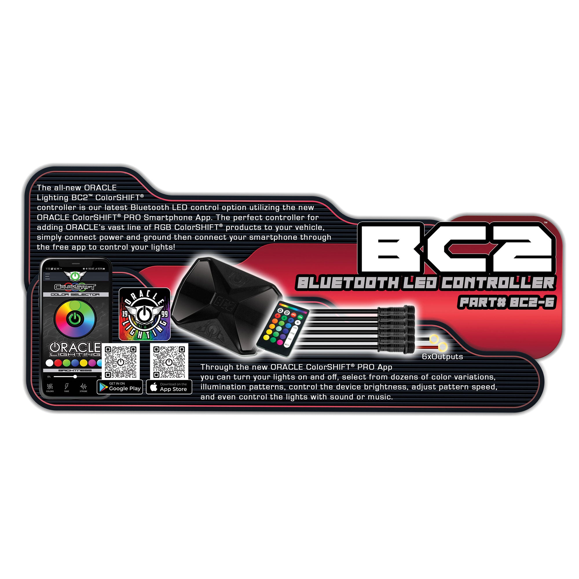 ORACLE Lighting BC2 Bluetooth ColorSHIFT® RGB LED Controller - 6 Output by Oracle Lighting