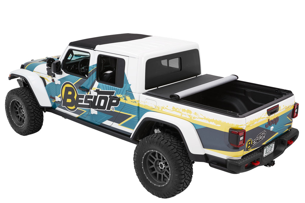 EZ-Roll Soft Tonneau - '20-26 Gladiator; For 5 ft. bed (Premium Black Twill) by Bestop