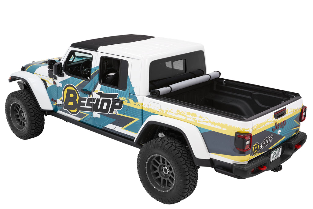 EZ-Roll Soft Tonneau - '20-26 Gladiator; For 5 ft. bed (Premium Black Twill) by Bestop