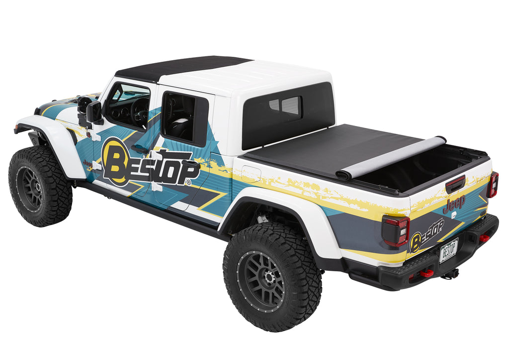 EZ-Roll Soft Tonneau - '20-26 Gladiator; For 5 ft. bed (Black Diamond) by Bestop